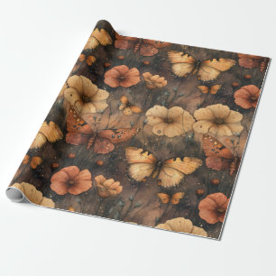 Vintage Fjäril Vildblomma (5) Presentpapper