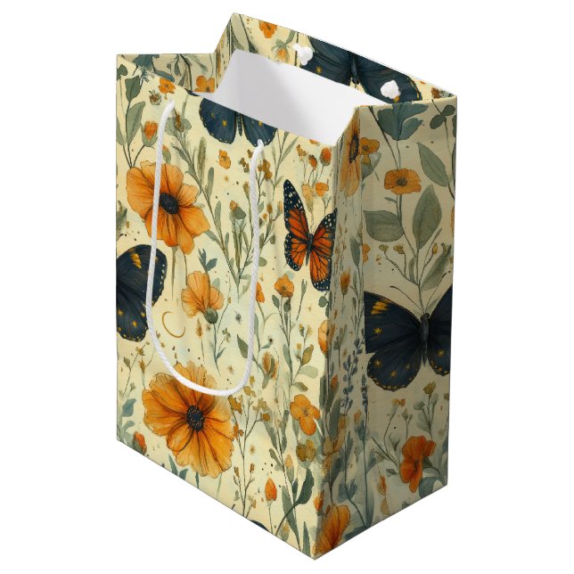 Vintage Fjäril Vildblomma (6) (Framsidan Vinklad)