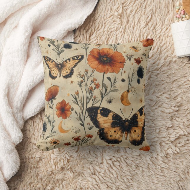 Vintage Fjäril Vildblomma (7) Kudde (Filt)