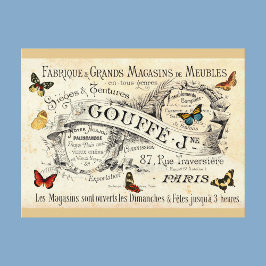 Vintage fjärilar på fransk annons, ditt meddelande vykort