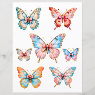 Vintage fjärilsdekor för scrapbookingpapper