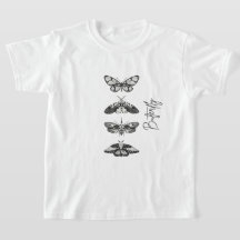 Vintage fjärilsgrafisk t-shirt för tonårstjej