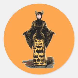 Vintage Fladdermus Costume Runt Klistermärke