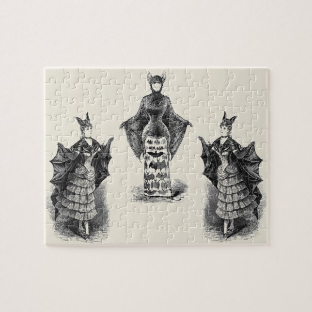 Vintage Fladdermus Dam Pussel (Horisontell)