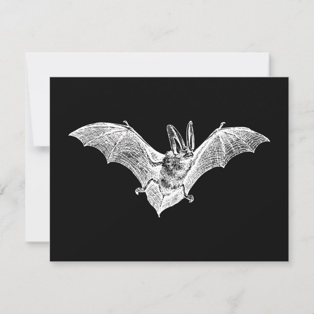 Vintage Fladdermus Gothisk Vampyr Inbjudningar (Framsida)