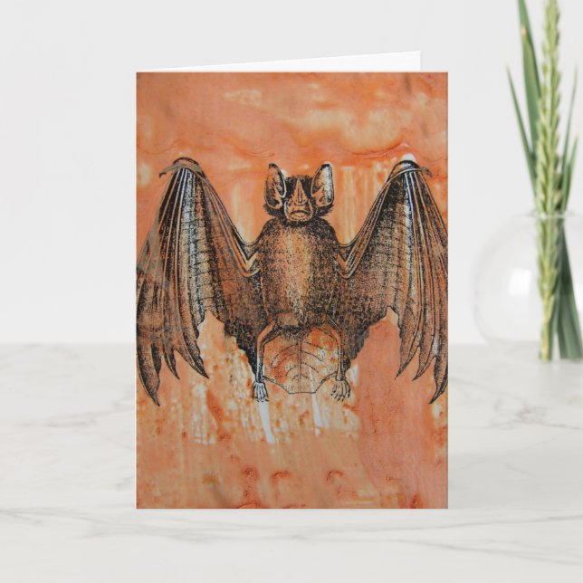 Vintage Fladdermus Kort (Framsida)