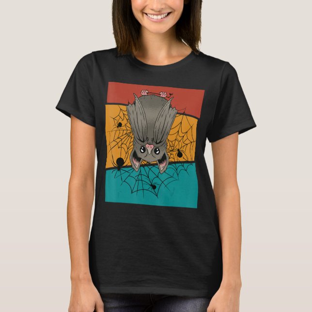 Vintage Fladdermus med spindlar T Shirt (Framsida)