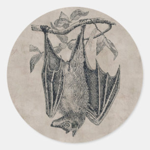 Vintage Fladdermus Sticker Runt Klistermärke