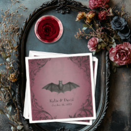 Vintage Fladdermus till döden Burgundy Bröllop Pappersservett