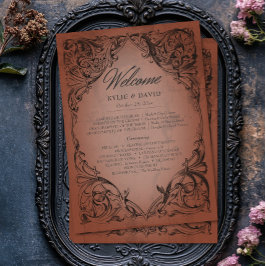 Vintage Fladdermus till dödsfallet Rust Bröllop Program