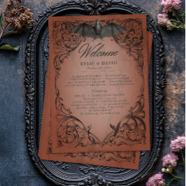 Vintage Fladdermus till dödsfallet Rust Bröllop Program