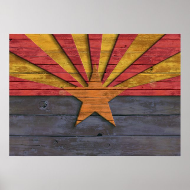 Vintage Flagga av Arizona Poster (Framsidan)