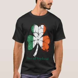 Vintage flagga av Irland Shamrock – Fira St. P T Shirt