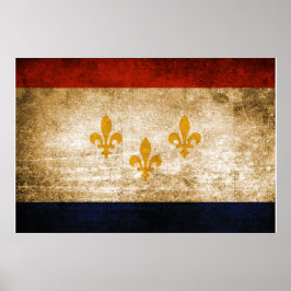 Vintage Flagga av New Orleans Poster