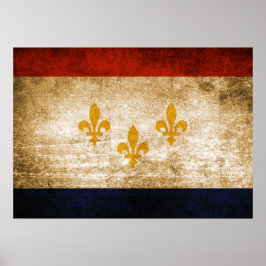 Vintage Flagga av New Orleans Poster