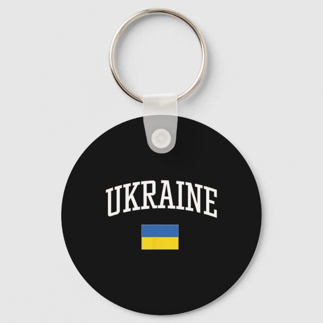 Vintage flagga av Ukraina Älska ditt land  Nyckelring (Framsida)