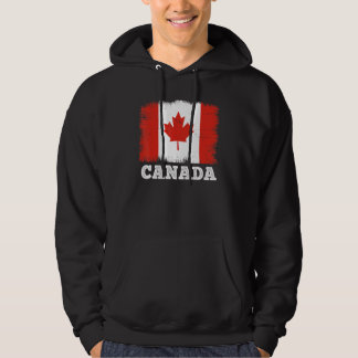 Vintage Flagga Canada Land Retro Flagga Canadian Hoodie