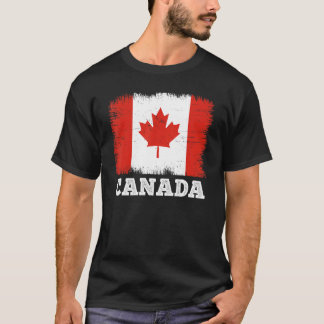 Vintage Flagga Canada Land Retro Flagga Canadian T Shirt