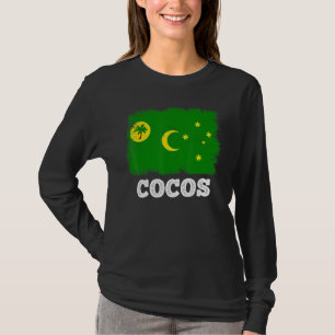 Vintage Flagga Cocosöarna Land Retro Flagga Aust T Shirt