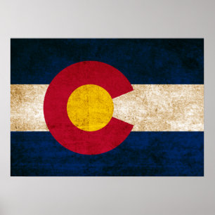 Vintage Flagga Colorado Poster