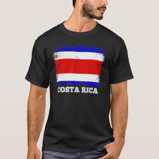 Vintage Flagga Costa Rica Land Retro Flagga Costa T Shirt