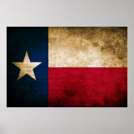 Vintage Flagga i Texas Poster