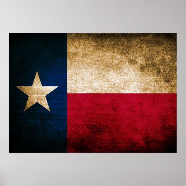Vintage Flagga i Texas Poster (Framsidan)