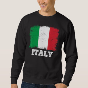 Vintage Flagga Italien Land Retro Flagga italiensk Lång Ärmad Tröja