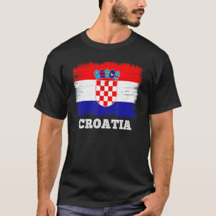 Vintage Flagga Kroatien Land Retro Flagga Kroatien T Shirt