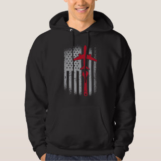 Vintage Flagga Luftfartsmekaniska luftfartyg Hoodie
