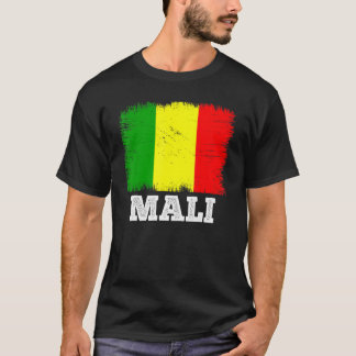 Vintage Flagga Mali Land Retro Flagga Malian T Shirt
