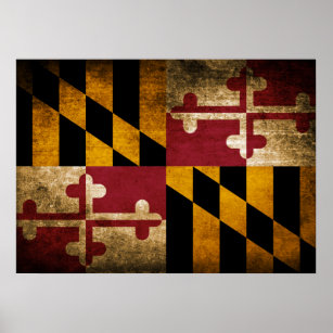 Vintage Flagga Maryland Poster