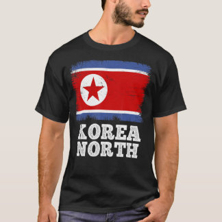Vintage Flagga Nordkorea Nordkoreas Retro-Flagga N T Shirt