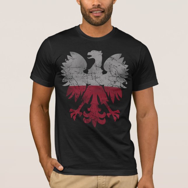Vintage Flagga Polen White Eagle T-shirt (Framsida)