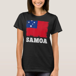 Vintage Flagga Samoa Land Retro Flagga Samoan T Shirt