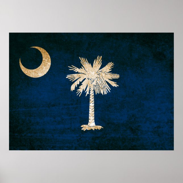 Vintage Flagga South Carolina Poster (Framsidan)