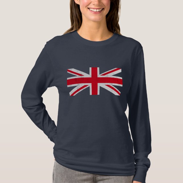 Vintage flagga Storbritannien T Shirt (Framsida)