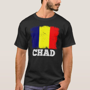 Vintage Flagga Tchad Land Retro Flagga Tchad T Shirt