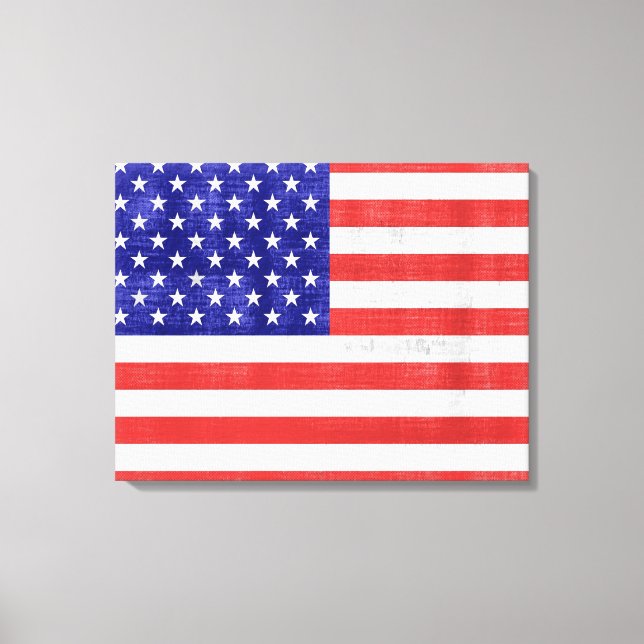 Vintage Flagga United Stater Wrapped Canvas (Framsida)
