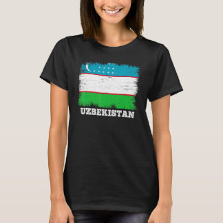 Vintage Flagga Uzbekistan Land Retro Flagga uzbeki T Shirt