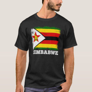 Vintage Flagga Zimbabwe Retro Flagga Zimbabwe Zimb T Shirt