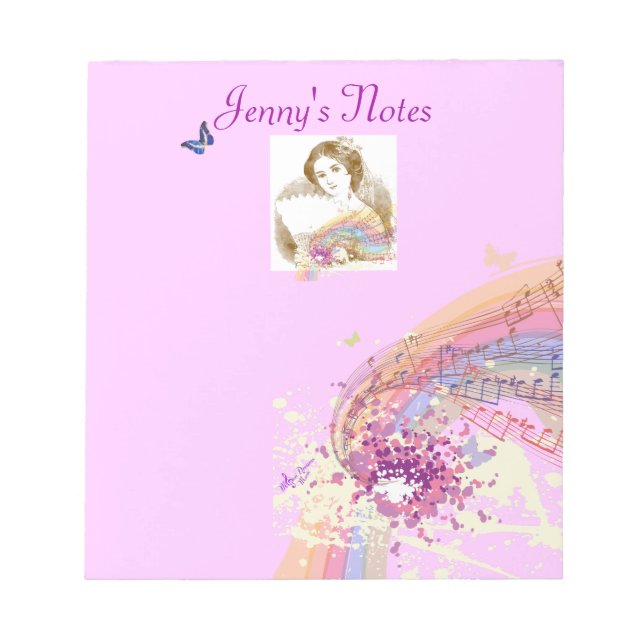 Vintage Fläkt Dam Small Anteckningsblock (Framsida)