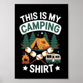 Vintage Fläktdesigns Vandring Lägereld Vintage Cam Poster
