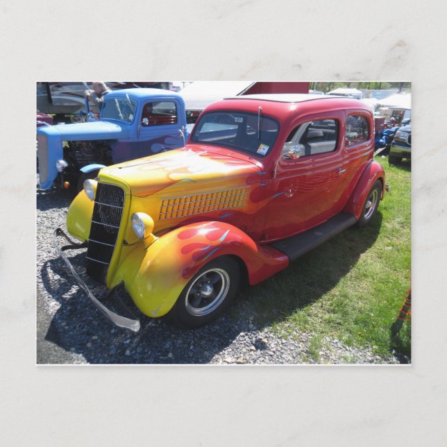 Vintage Flame Car Vykort (Framsida)