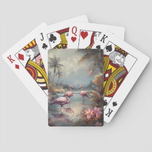 Vintage Flamingo Botaniska Trädgården Anpassad Casinokort