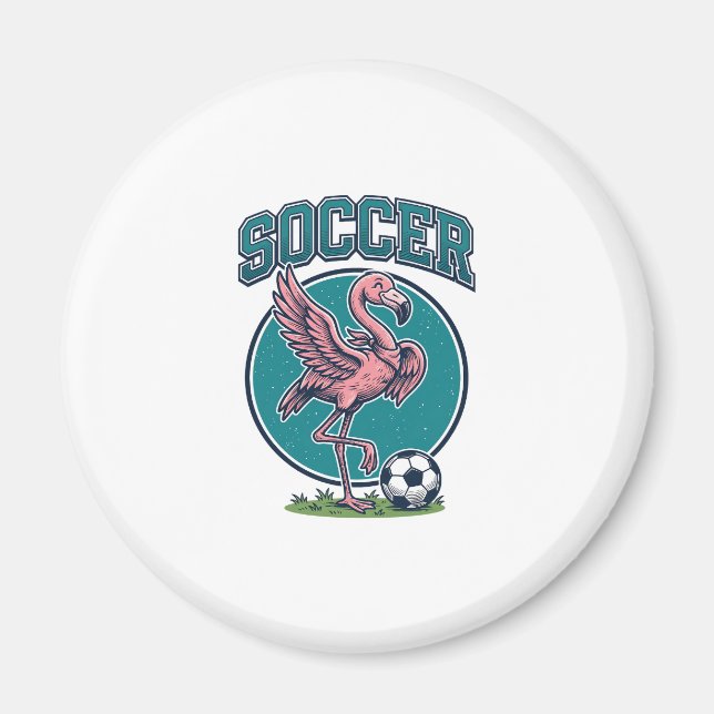 Vintage Flamingo Fotbollsspelare Grafisk Tröja_1 Magnet (Framsidan)