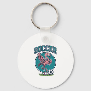 Vintage Flamingo Fotbollsspelare Grafisk Tröja_1 Nyckelring
