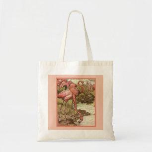 Vintage Flamingo Illustration Skriv ut arbetsyta Tygkasse