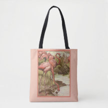 Vintage Flamingo Illustration Tryck