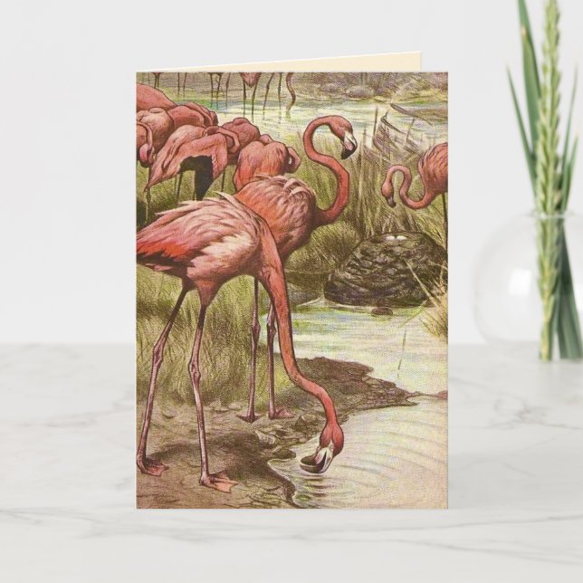 Vintage Flamingo Morsdags-kort Kort (Framsida)